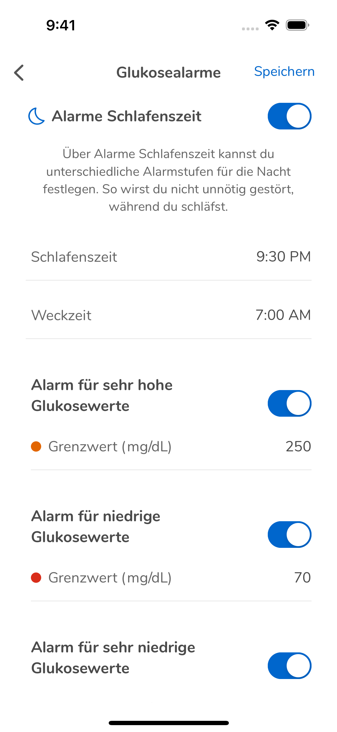 11_05_Warning Limits_Sleep active_Mgdl